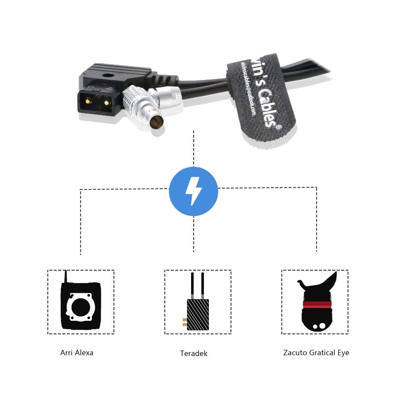 Alvin's Cables كابل ألفينز D-Tap إلى 2 دبوس ذكر بزاوية قائمة للطاقة لتيراديك بوند، تيراديك بولت، شاشة سمول إتش دي 45 سم | 18 بوصة - Image 2